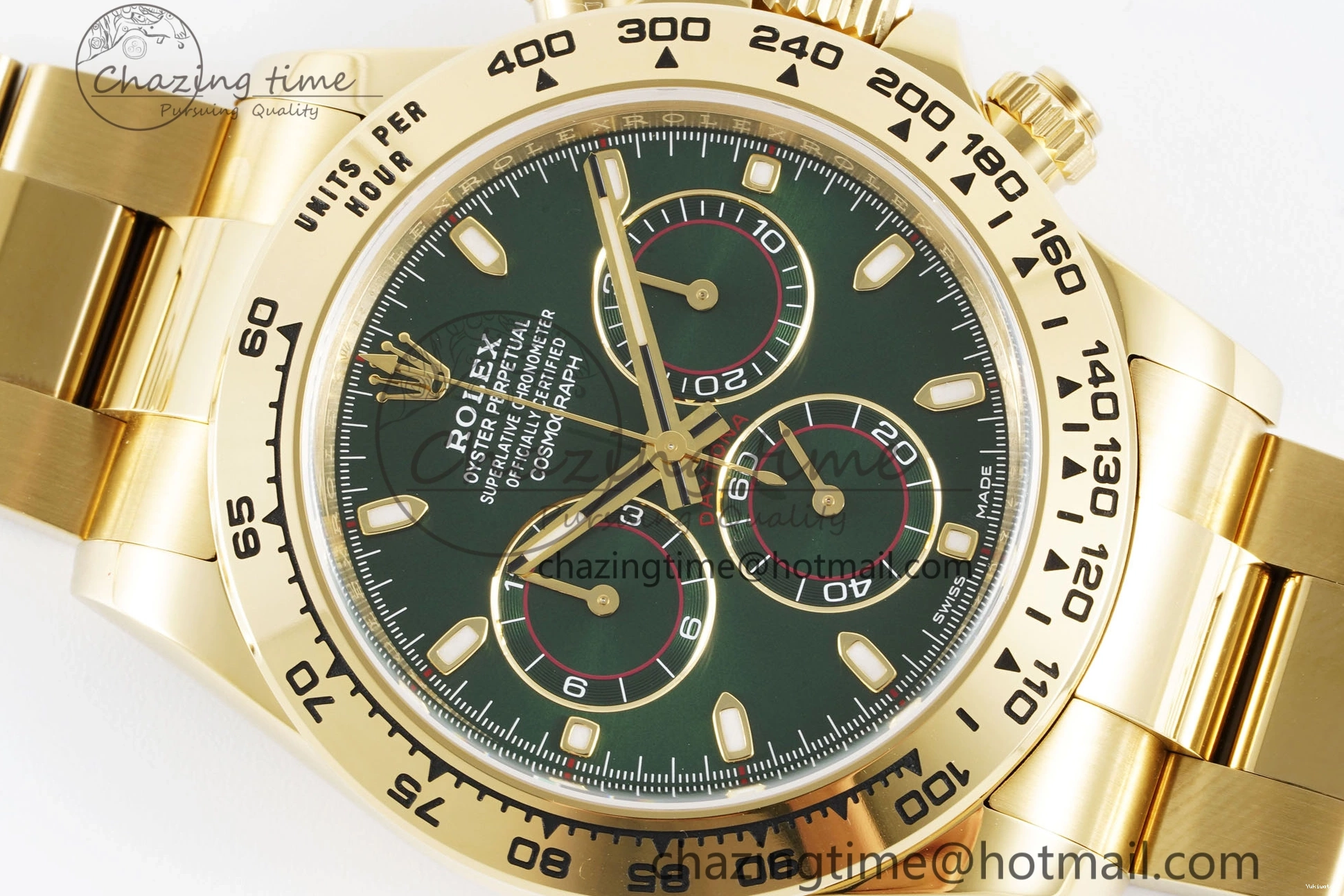 1:1 SA4130 Daytona Bracelet Green 116508 Dial on Best V2 YG Clean Edition 0430
